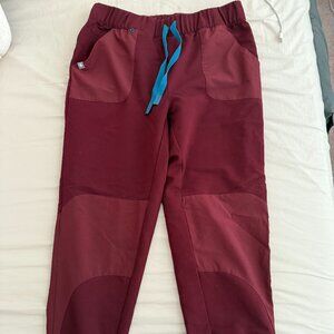 FIGS x Disney Limited Edition Burgundy Joggers Scrub Pants Extra Small XS